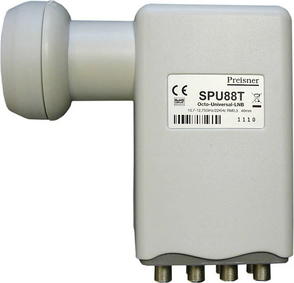 LNB satelitor Televes SPU 88T Octo, 8 dalje, Feed 40mm, antracit