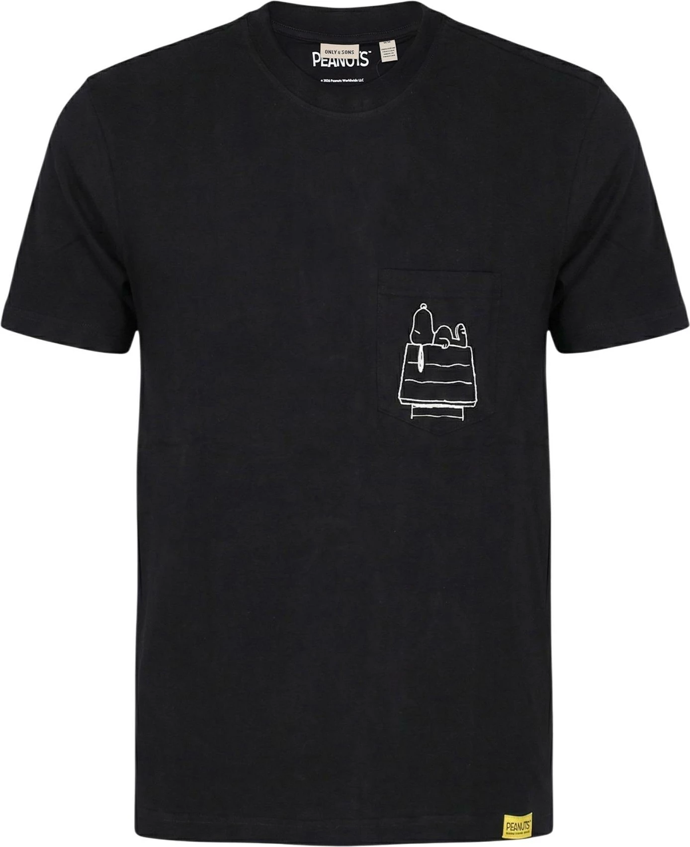 Maicë për meshkuj Only & Sons Onspeanuts Rlx Ss Pct Lic Tee 22038044, e zezë [Madhësia: M]