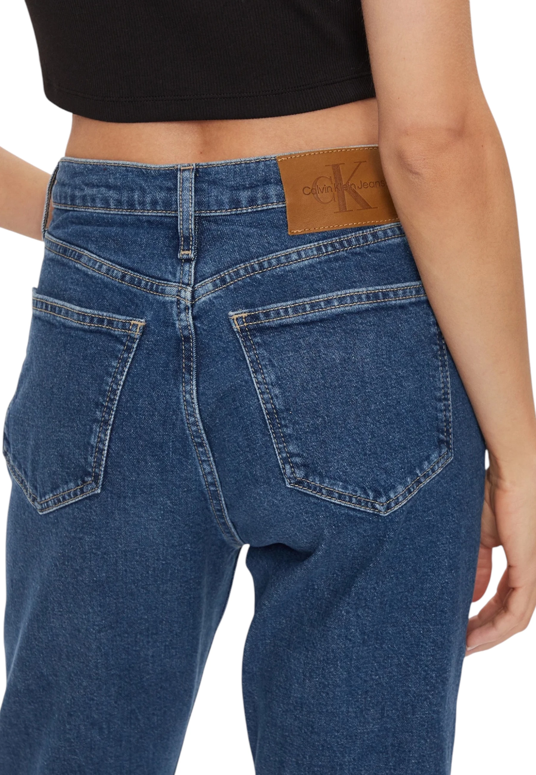 Xhinse për femra Calvin Klein Jeans Authentic Slim Strai J20J224006, blu denim [Madhësia: W26 L34]