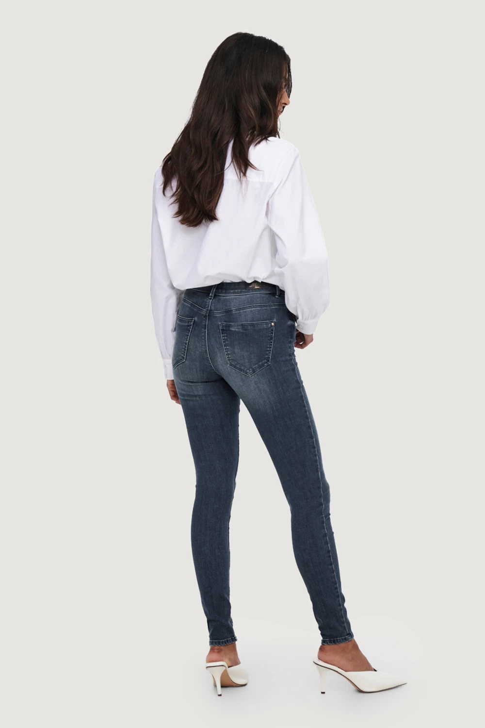 Xhinse skinny për femra Only ONLWAUW MID SK DNM BJ777, blu e errët denim [Madhësia: XS/32]