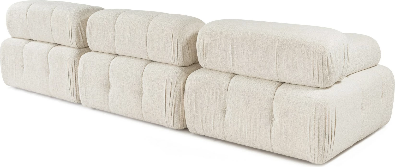Kënd-sofë Doblo 3 vendëshe me pouffe, krem, Atelier del Sofa
