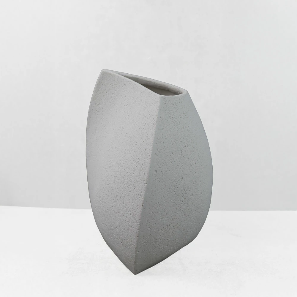 Vazo dekorative ELYSE II, rrëshirë, e bardhë, 20x19x28cm