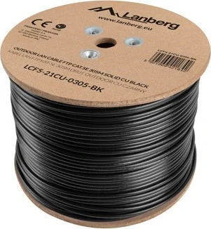Kabllo rrjeti Lanberg, LCF5-21CU-0305-BK, 305m, Cat5e F/UTP (FTP), i zi 
