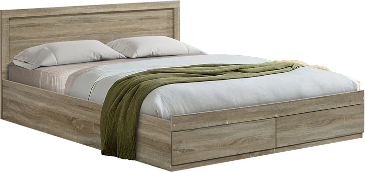 Krevat Olympus me sirtarë, ngjyrë lisi e çelët, 160x200cm