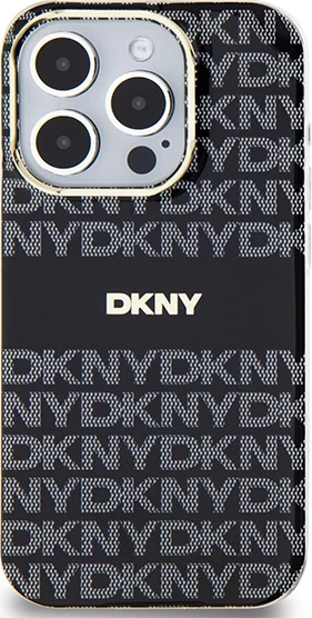 Mbështjellës DKNY IML Mono & Stripe MagSafe për iPhone 15 Pro Max, i zi