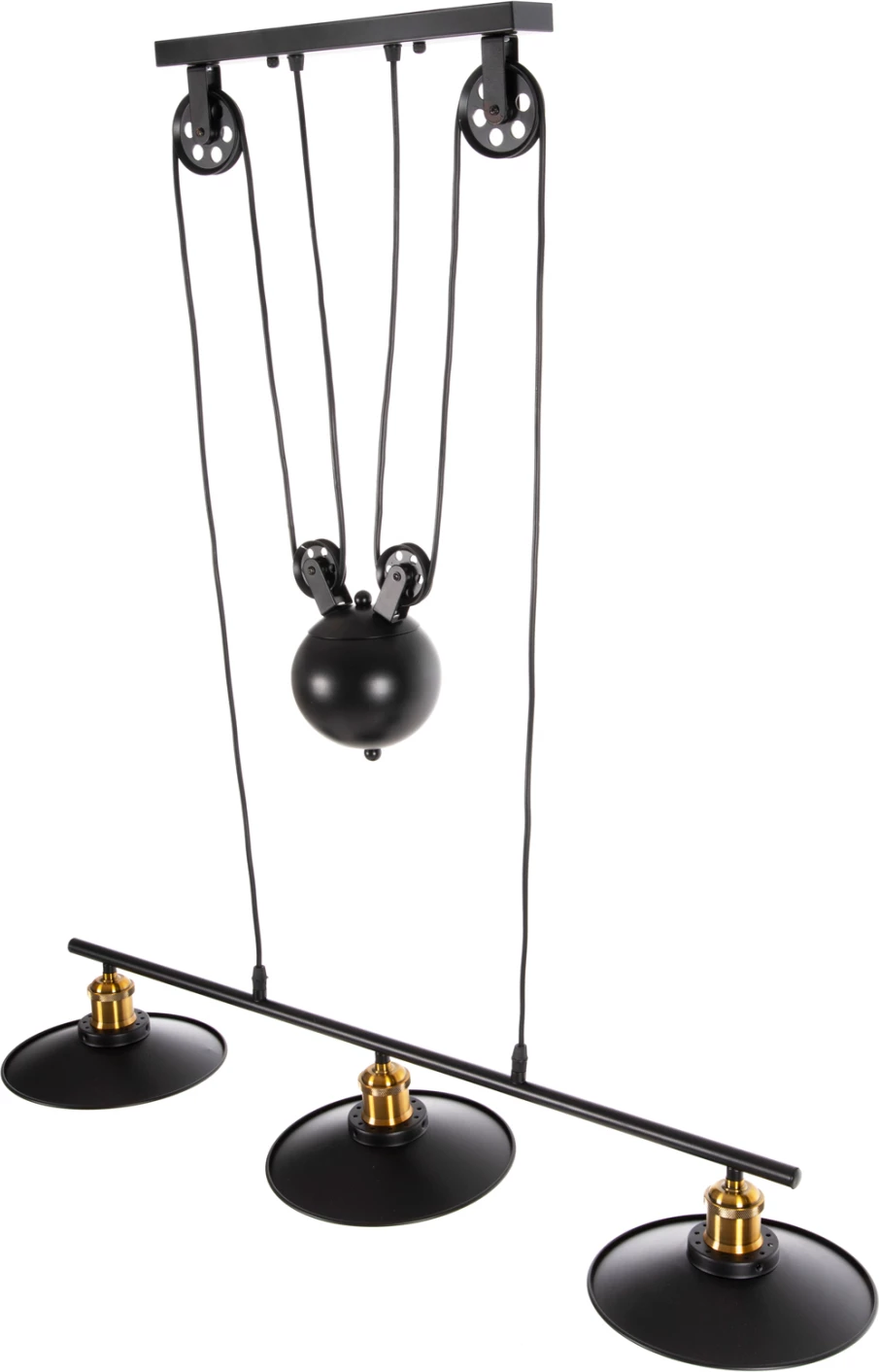 Llambë varëse për tavan, 3 drita, FH4120, metal, ngjyrë e zezë, 91x91x95.5 cm