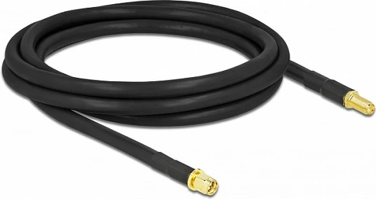 Kabllo antene DeLOCK LMR300 SMA mashkull në SMA femër, 2 m, e zezë