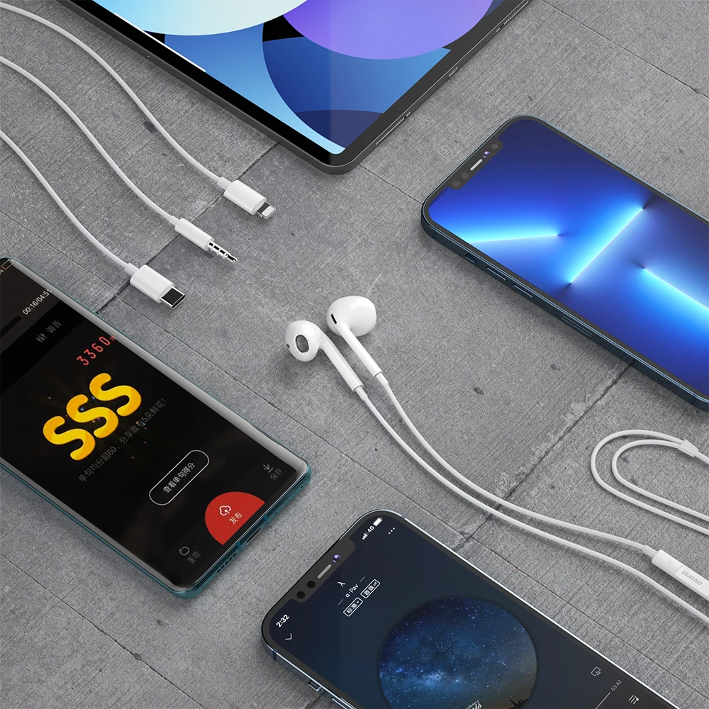 Kufje me kabllo, Dudao X14PRO, in-ear 3.5 mm me mikrofon dhe komandë, kabllo 1.2 m, të bardha