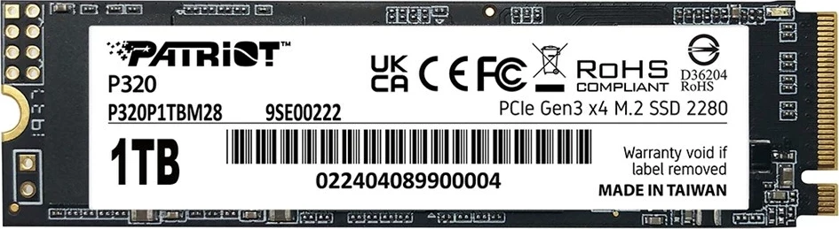SSD Patriot Viper P320 M.2 PCI-Ex4 NVMe 1TB