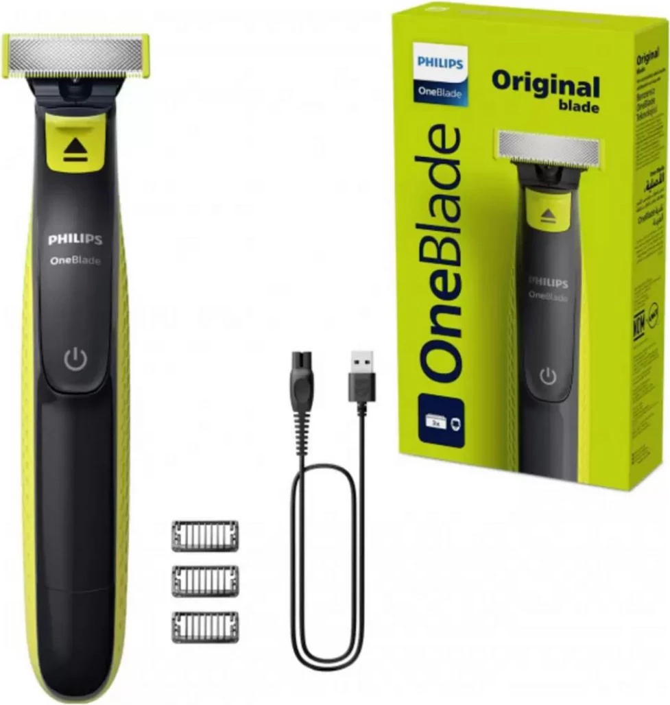 Makinë rroje Philips OneBlade QP2724/10, set me 3 krehra, rimbushje USB, e gjelbër
