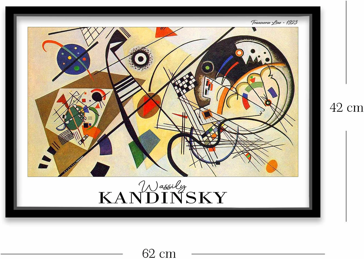 Pikturë dekorative me kornizë, shumëngjyrëshe, 42x62cm, Wallity, 4262SYHKANDINSKY-026