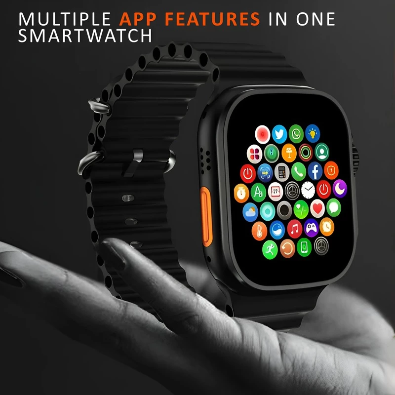 Smartwatch T10 Ultra 2 me Ekran 2.19", 100+ Sports Modes dhe Karikim Magnetik - Black