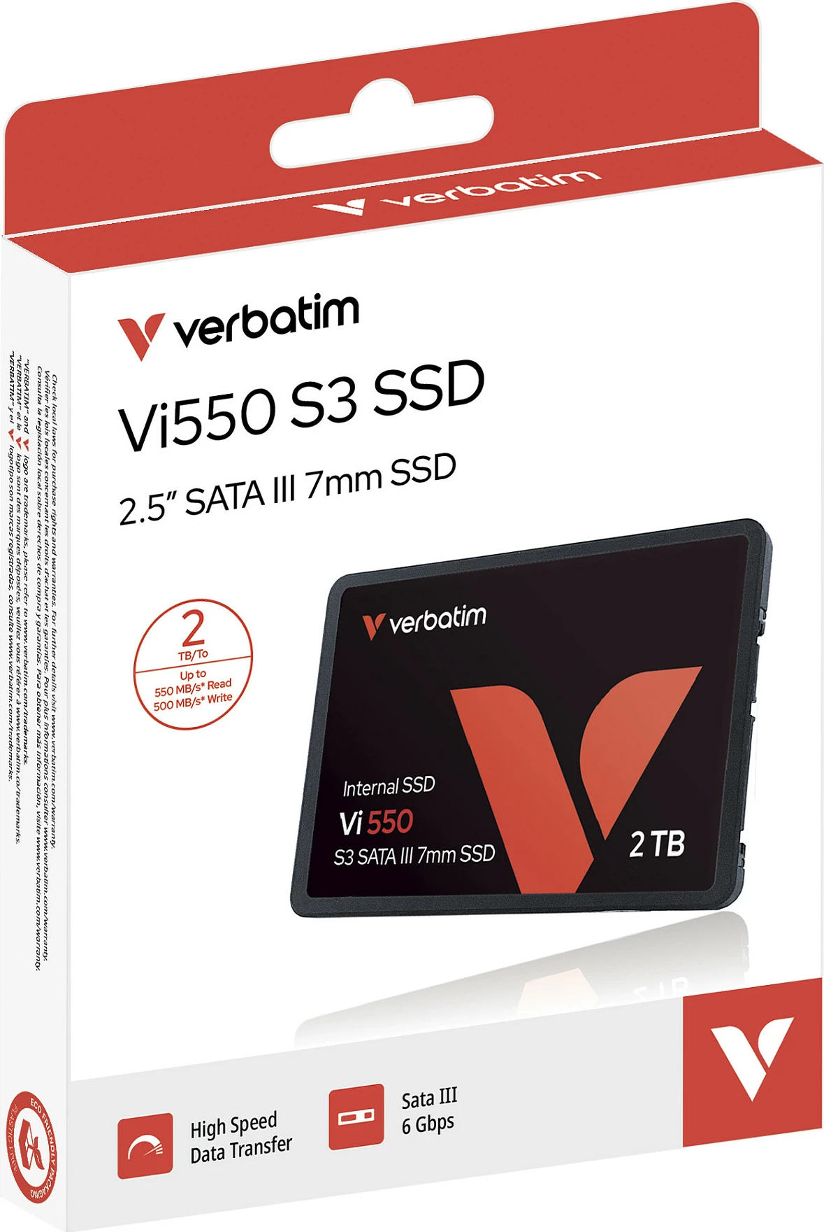 SSD i brendshëm Verbatim Vi550 S3, 2TB, 2.5" SATA III 6Gb/s, 7mm