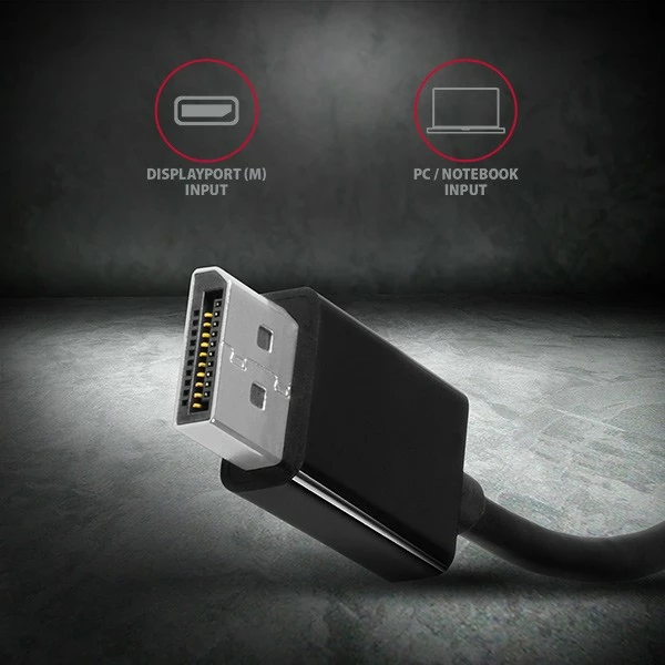 Adapter AXAGON RVD-VGN DisplayPort në VGA, FullHD, i zi