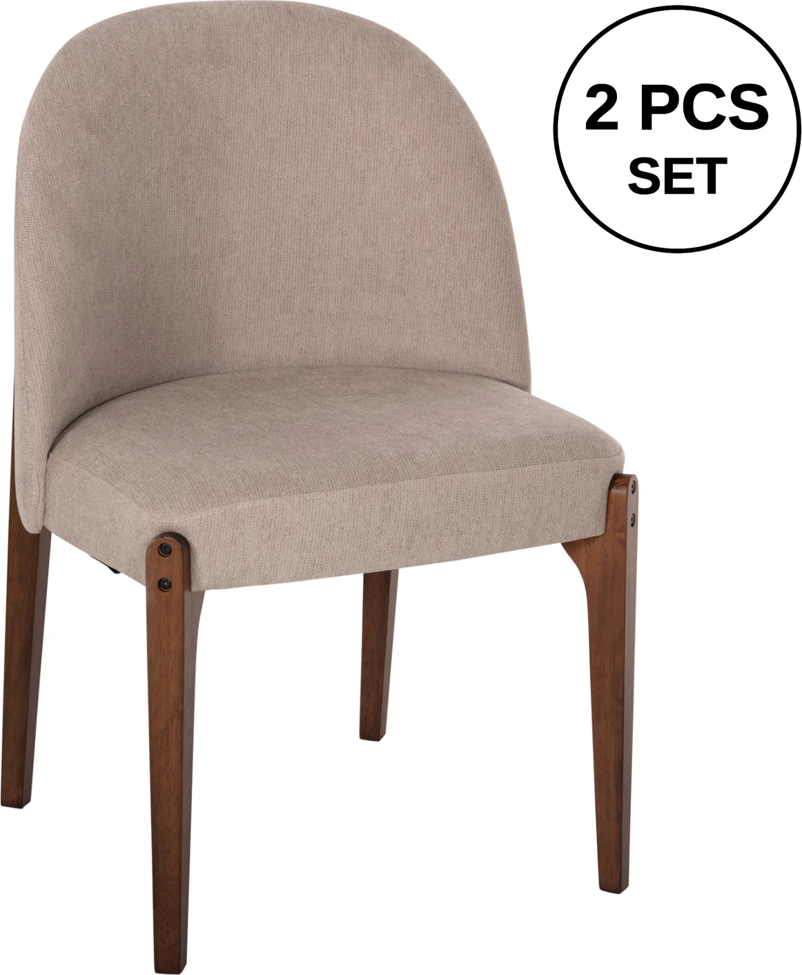 Karrige ngrënieje RAMMER FH9744.02 dru gome, ngjyrë arre, pëlhurë ecru, 57x55x86H cm., set prej 2 copë