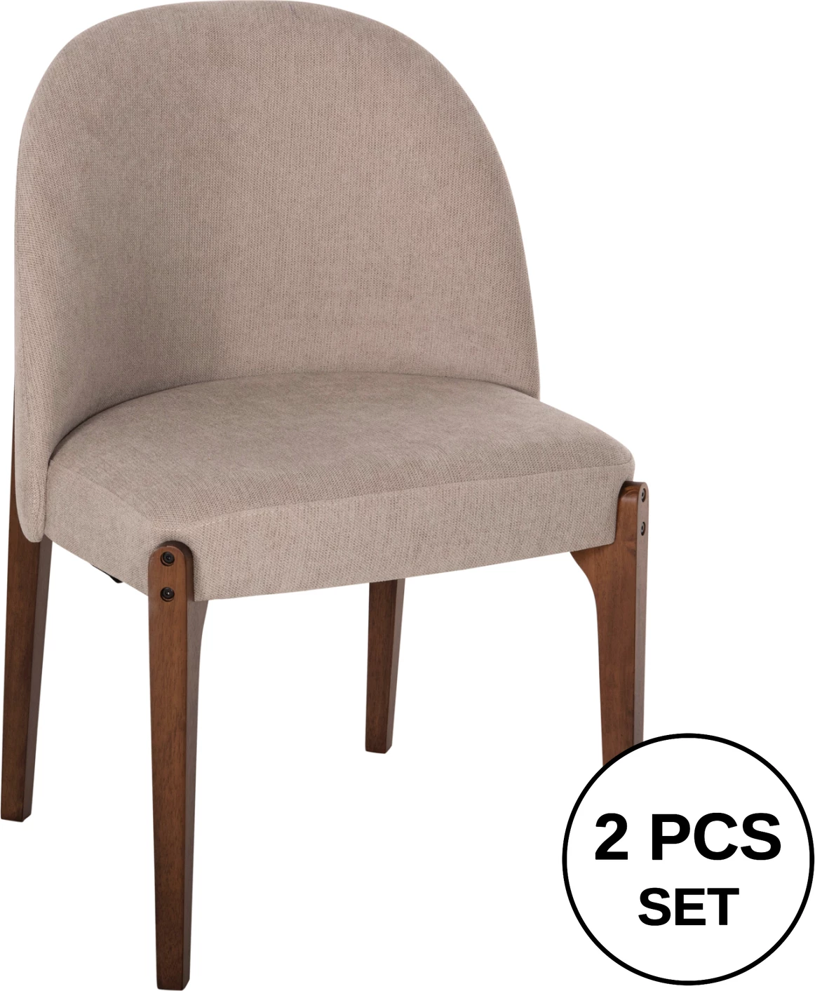 Karrige ngrënieje RAMMER FH9744.02 dru gome, ngjyrë arre, pëlhurë ecru, 57x55x86H cm., set prej 2 copë