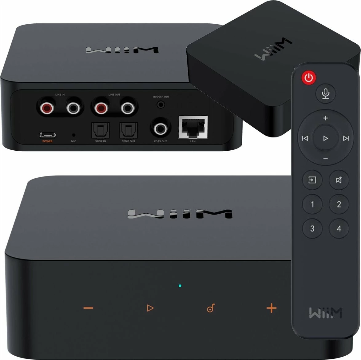 Streamer audio WiiM Pro Plus Roon Ready Hi-Res, Wi‑Fi/Bluetooth/Ethernet, i zi, me telekomandë
