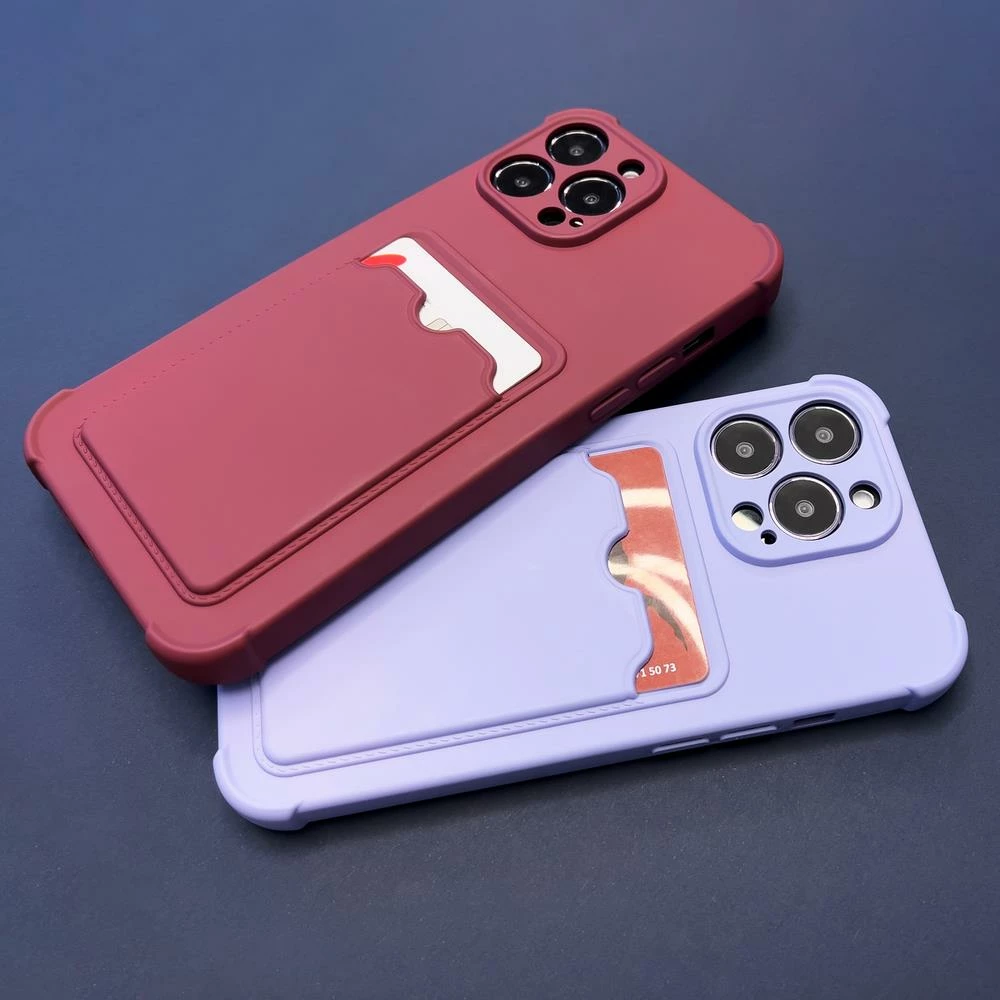 Mbështjellës Hurtel për iPhone 11 Pro Max, silikon, xhep për kartela, i kuq