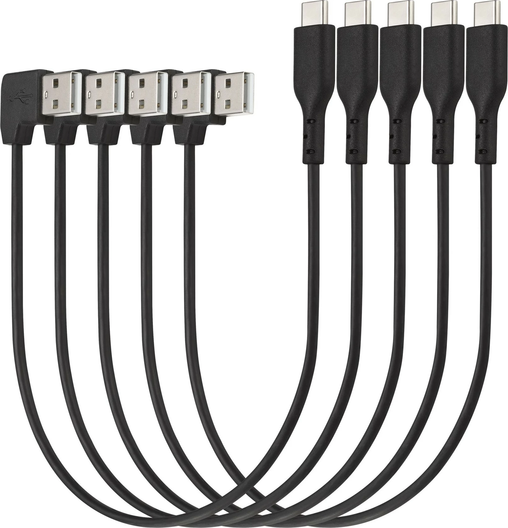 Kabllo USB-A në USB-C Kensington Charge & Sync, 5 copë, 0.327m, e zezë