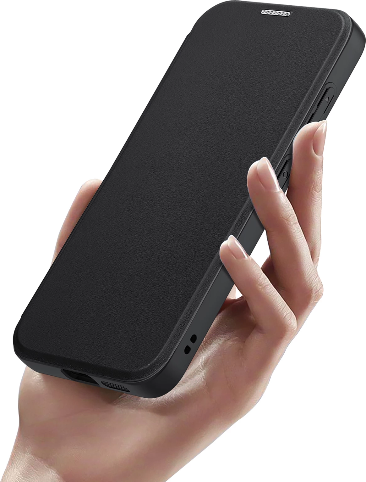 Mbështjellës Dux Ducis Skin X Pro për Samsung Galaxy S24, me unazë magnetike dhe kapak, i zi