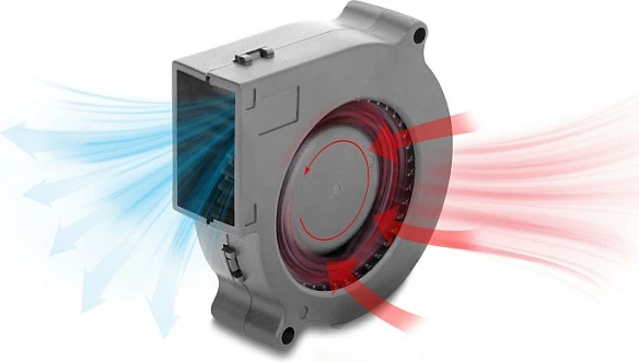 Ventilator radial ftohës DeLOCK 75x75x25mm, 12V DC, 3-pin, i zi