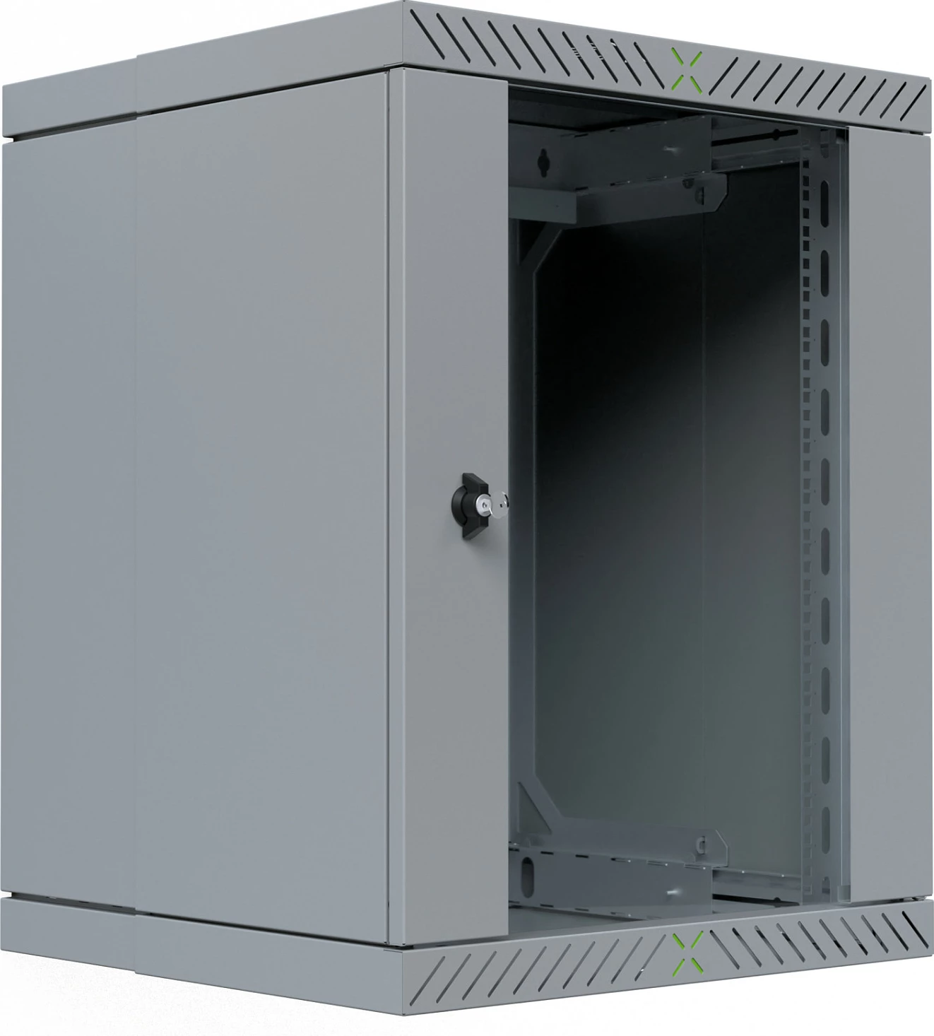 Kabinet rrjeti EFB Elektronik WGX-1506GR.G1, 15U, 19", montim në mur, derë xhami, me çelës, 60 kg, gri