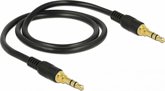 Kabllo audio DeLOCK 85545, 3.5mm jack mashkull-mashkull, 0.5 m, e zezë