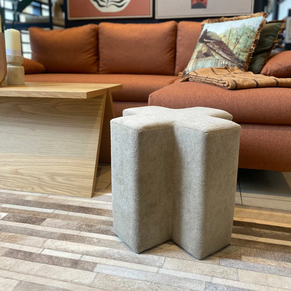 Stool Triliza, ngjyrë gri, 43x43x42 cm