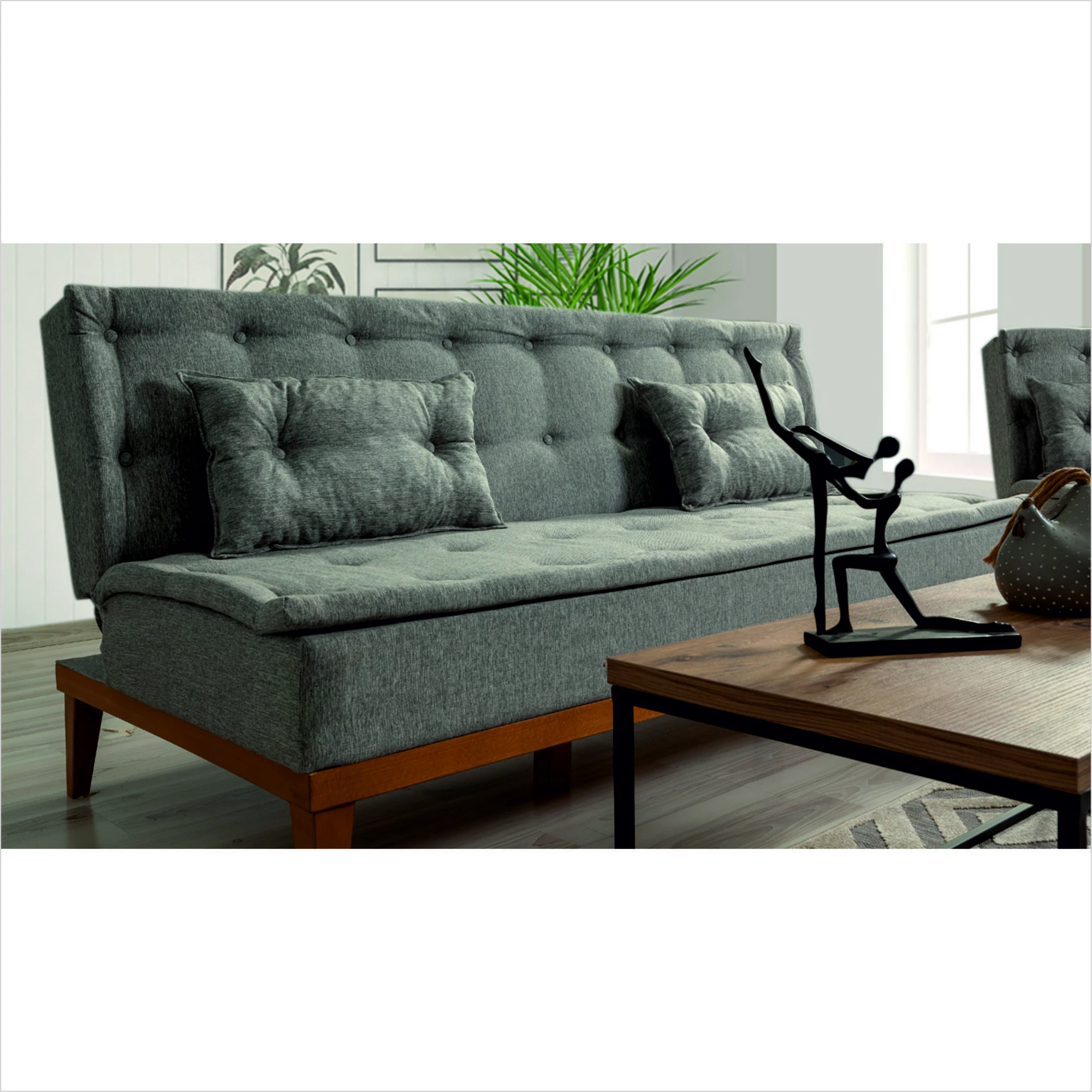 Set divani-krevat Atelier del Sofa, ngjyrë gri e errët, Fuoco-TKM04-94216