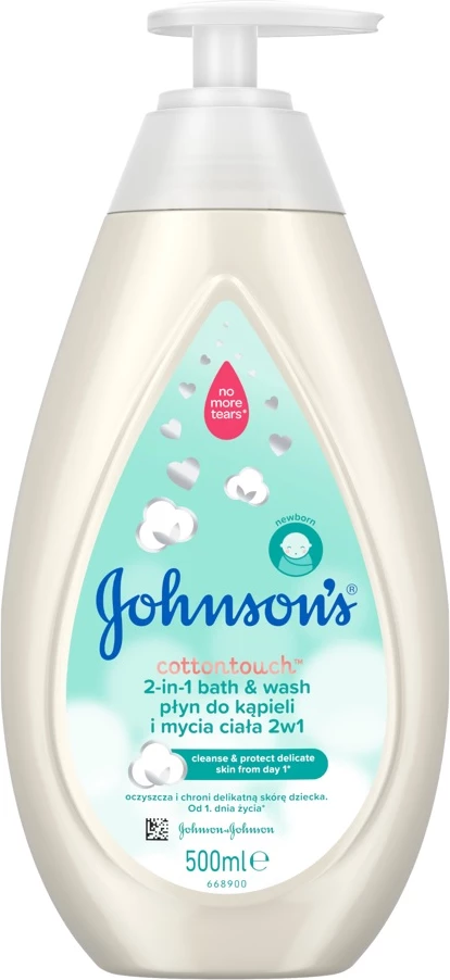 Xhel dushi dhe larës trupi për fëmijë Johnson & Johnson Cotton Touch, 500ml
