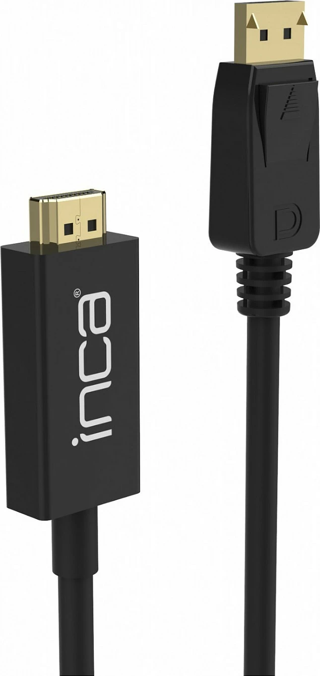 Kabllo INCA DisplayPort në HDMI, 1.8 m, 10.2 Gbit/s, e zezë