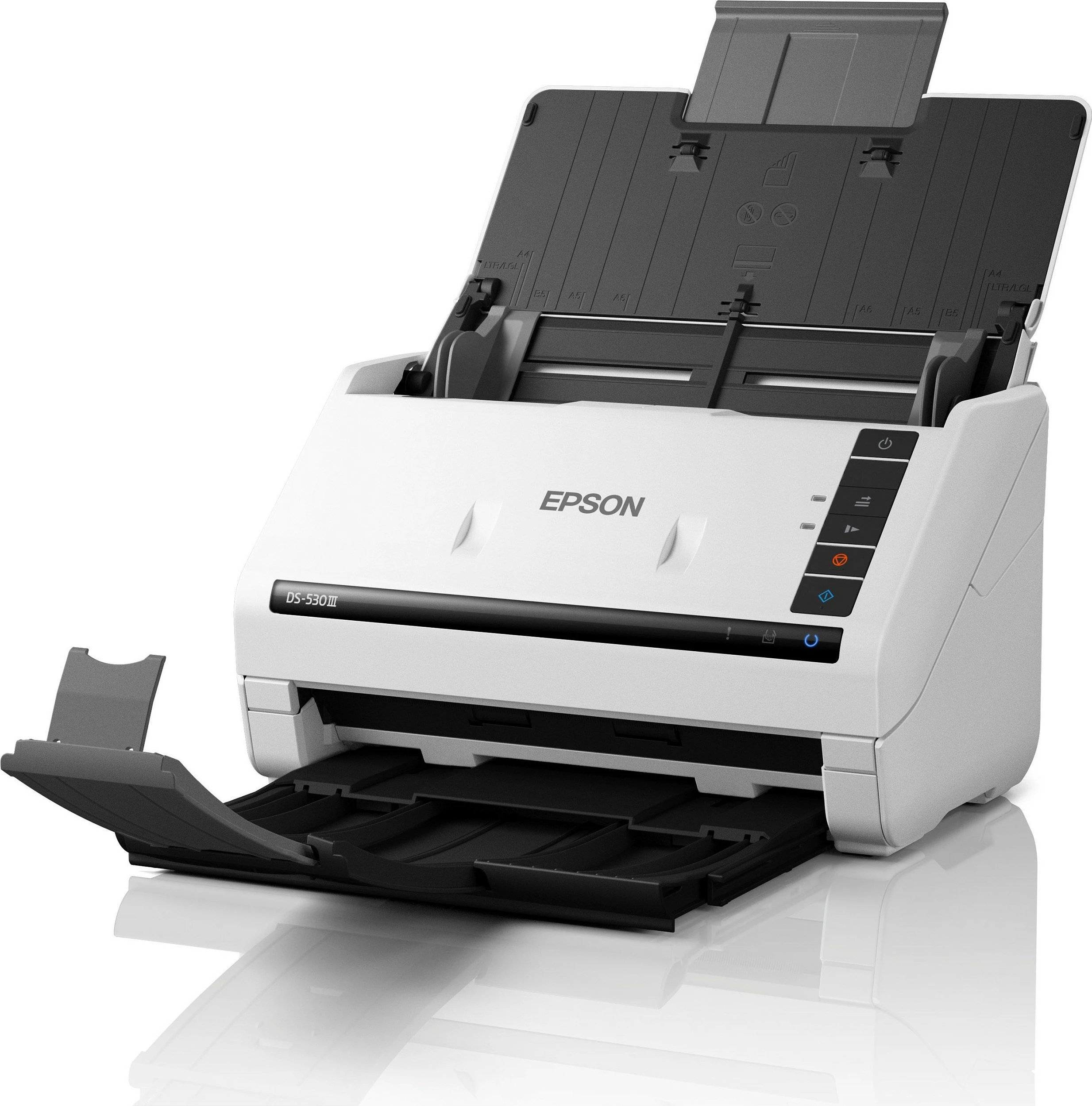 Skaner dokumentesh Epson WorkForce DS-530III, ADF, skanim dyanshëm, bardhë/gri