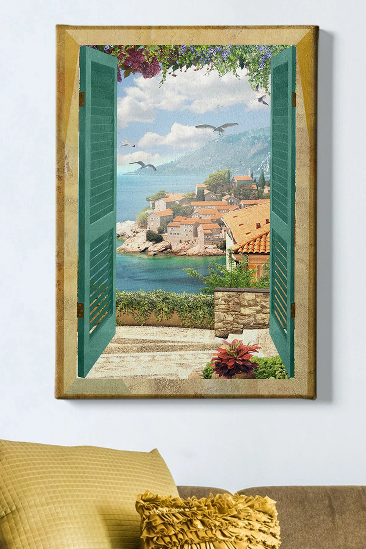 Pikturë dekorative në kanavacë, shumëngjyrëshe, kornizë druri, 50x70cm
