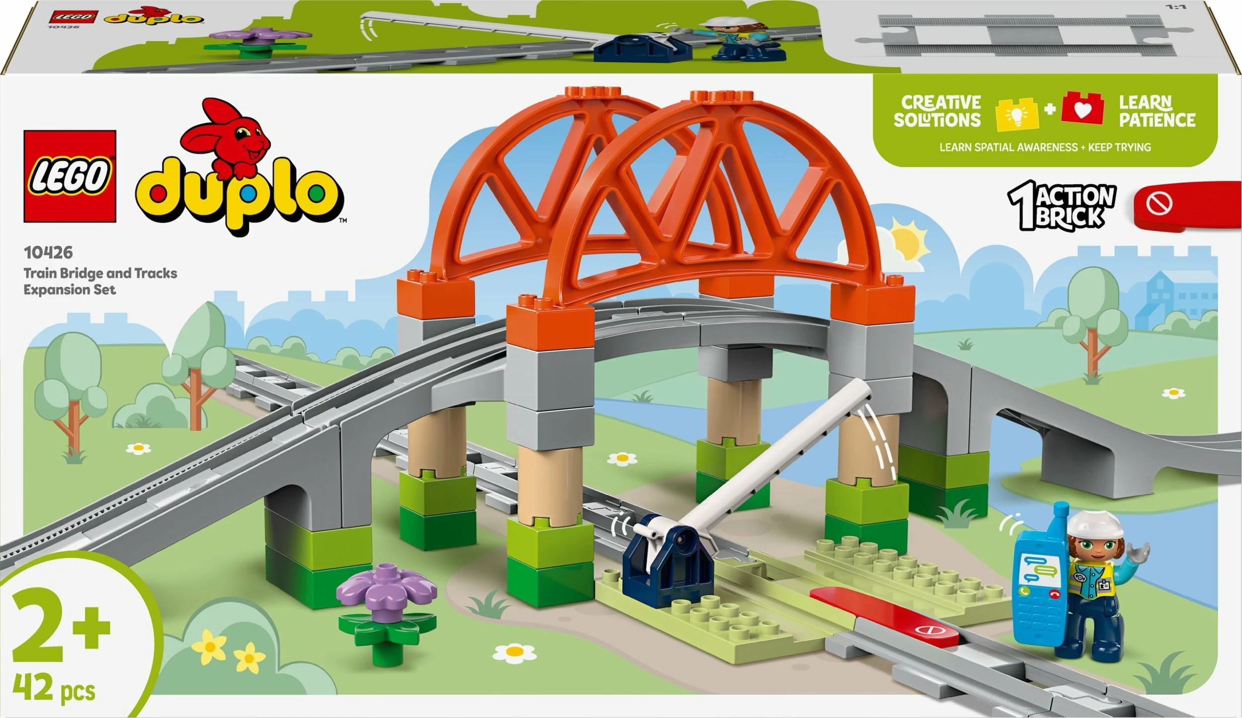 Set zgjerimi urë dhe shina hekurudhe LEGO DUPLO 10426, 42 pjesë, për 2+ vjet