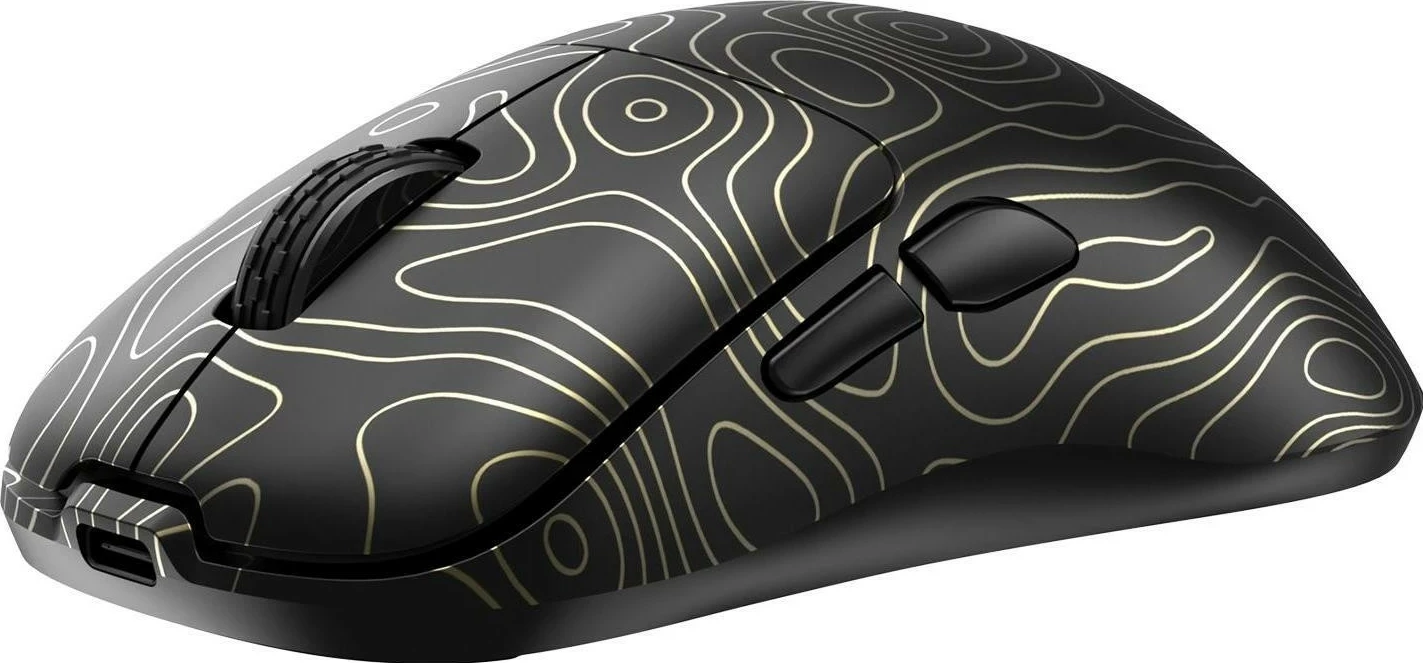 Maus gaming White Shark Aero, 10000 DPI, wireless & me kabllo, USB-C, ngjyrë ari
