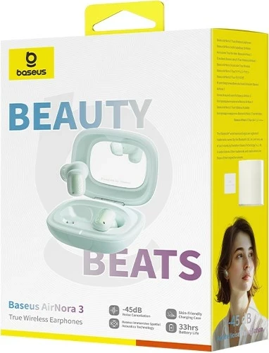 Kufje Baseus AirNora 3, True Wireless Stereo (TWS), Bluetooth, Jeshile