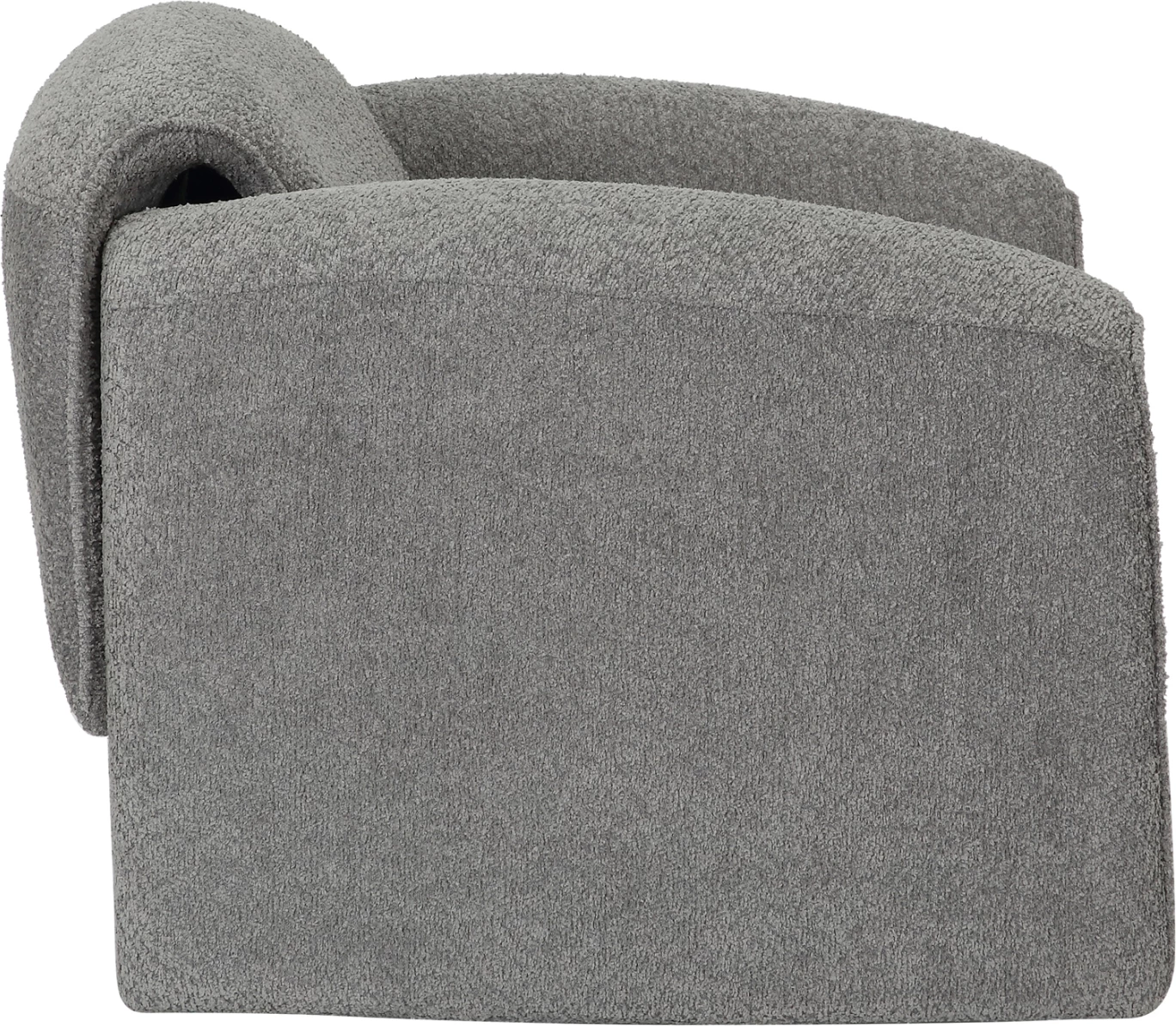 Fotel TREK, pëlhurë boucle gri, kornizë metalike, FH9679.01, 100x83x66 cm