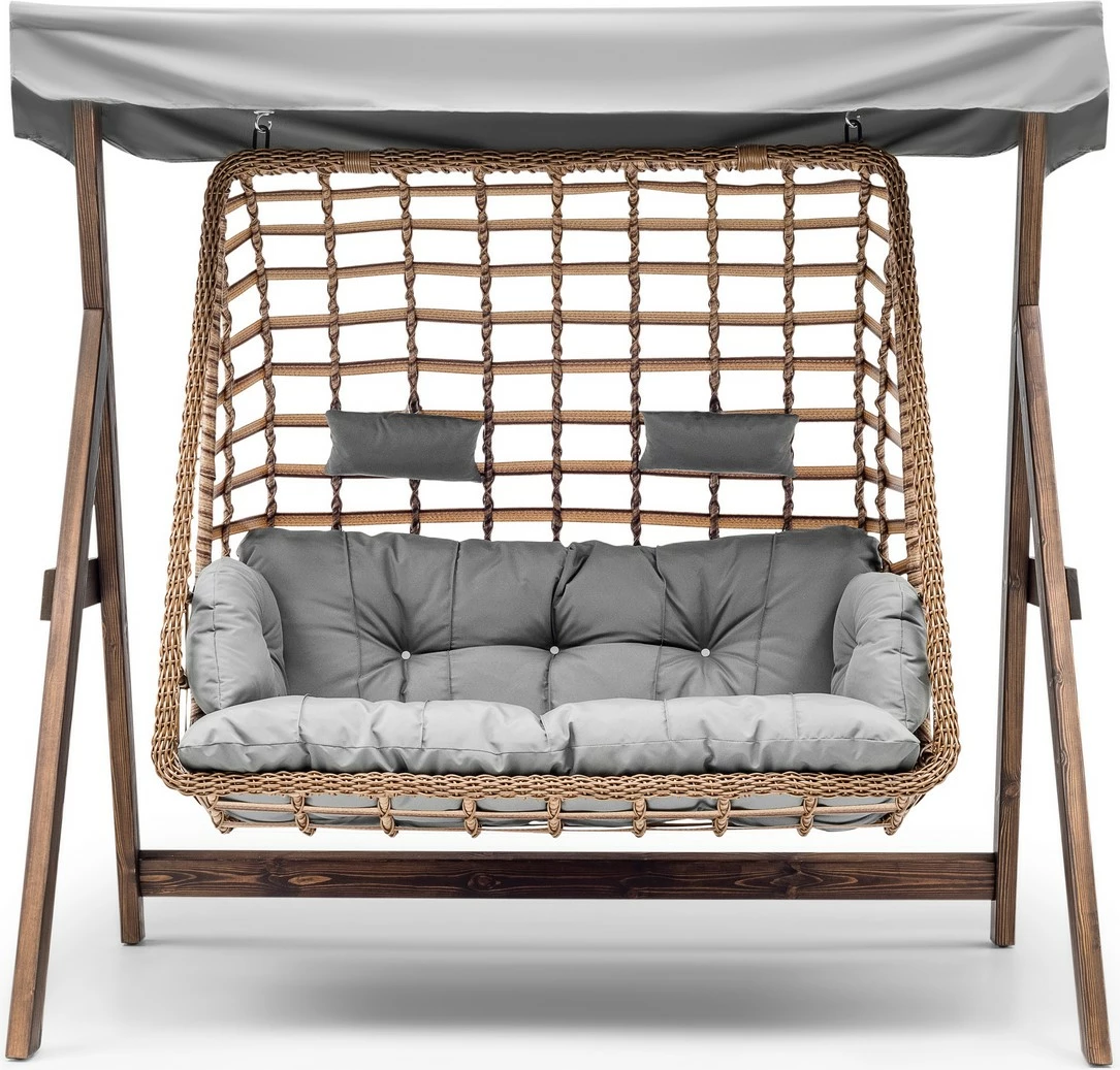 Karrige lëkundëse dyshe për kopsht, Skye Decor, Girne, ngjyrë gri