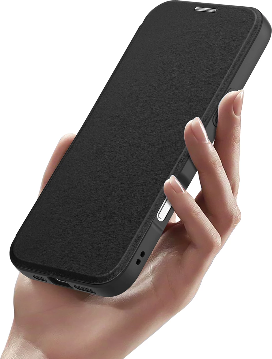 Mbështjellës Dux Ducis Skin X Pro për iPhone 17 Pro Max, me portofol, MagSafe, i zi