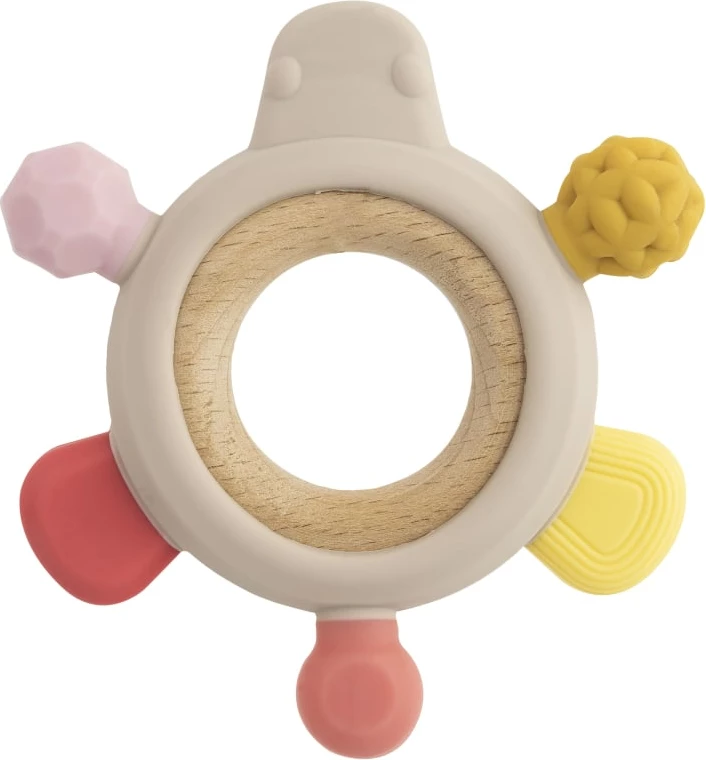 Gomë për dhëmbë me silikon dhe dru Babynova