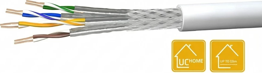 Kabllo rrjeti Draka UCHOME SS26, Cat 7 S/FTP PiMF, 100m, e bardhë
