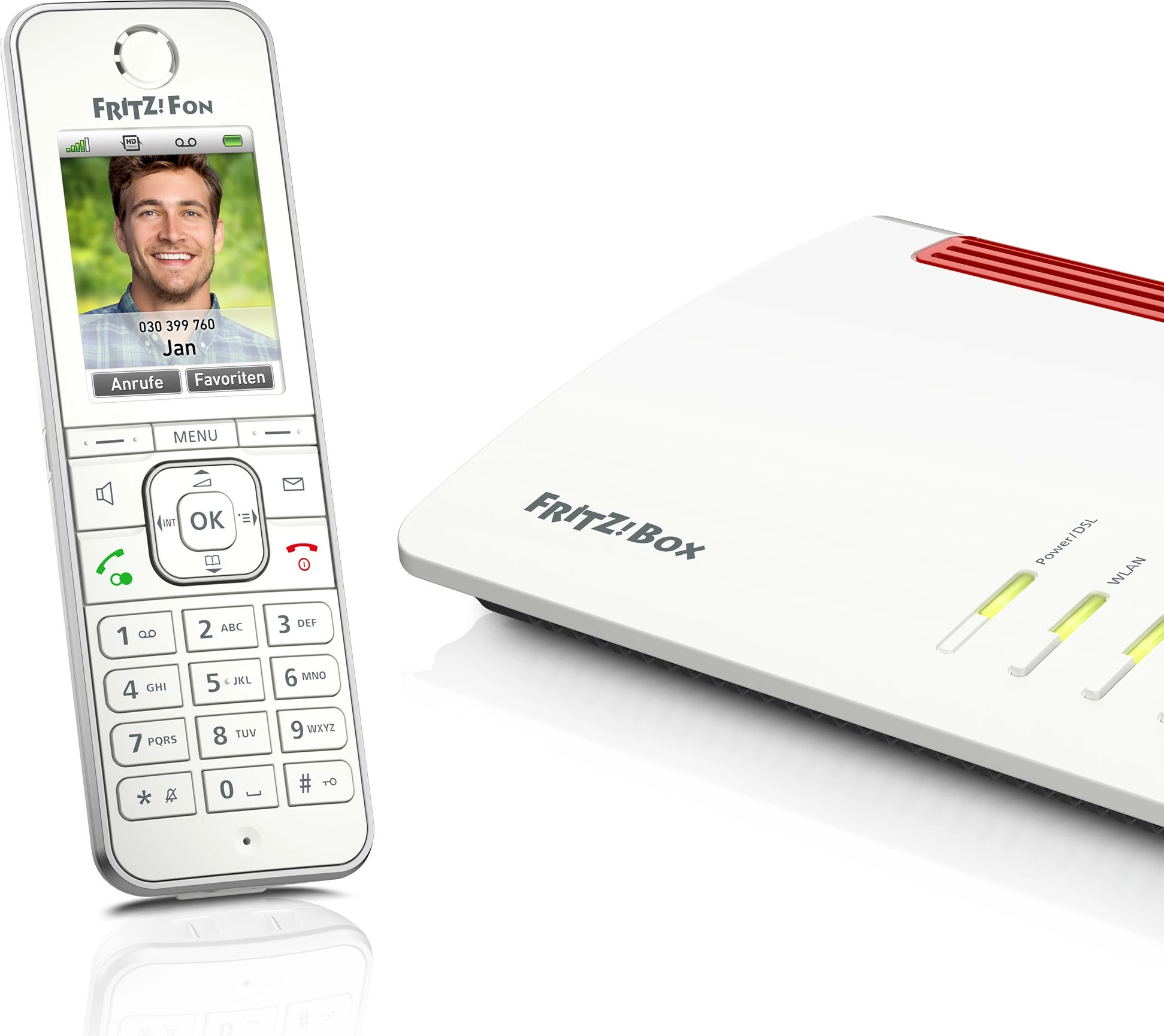 Telefon DECT AVM FRITZ!Fon C6, Wireless, Speakerphone, 300 kontakte, Bardhë