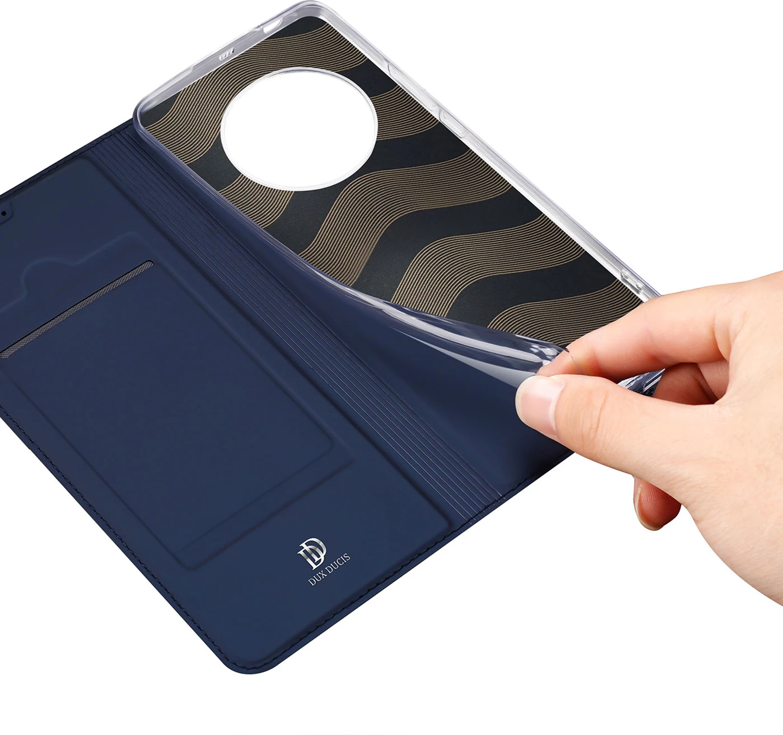 Mbështjellës Dux Ducis Skin Pro për Honor Magic5, me kapak, xhep për kartela, qëndrim, Blue