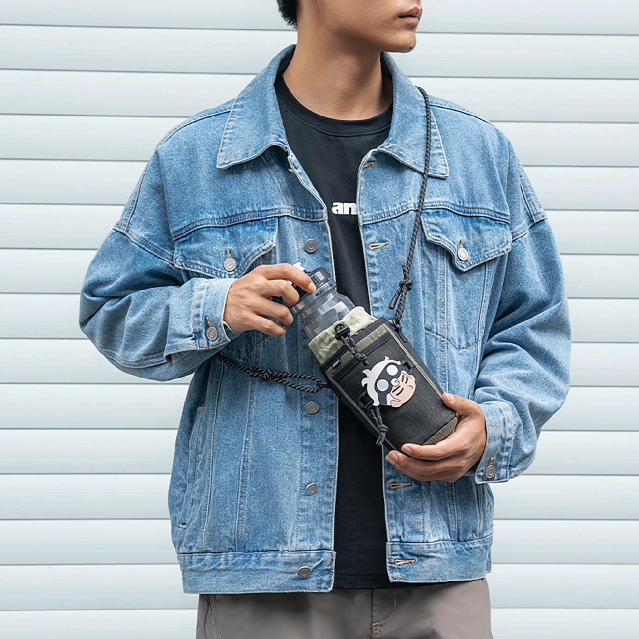 Çantë shishe Rockbros 3011006501 me rrip supi, 1L, e gjelbër