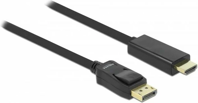 Kabllo DeLOCK 82435, 3m, HDMI në DisplayPort, mashkull-mashkull, e zezë