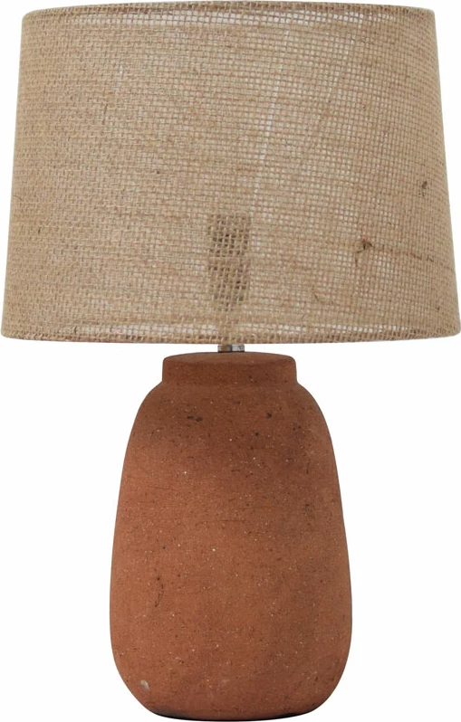 Llambë tavoline SIERRA, terrakotë, liri bezhë, 28x28x44cm