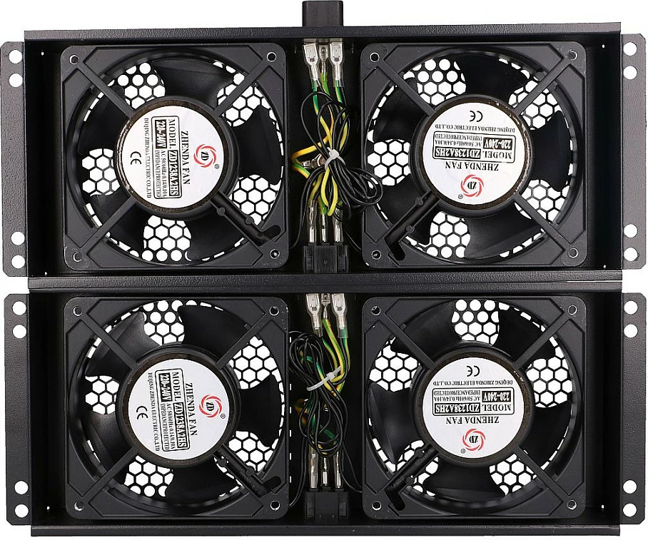 Modul ftohës për rack Extralink 4 WAY FAN UNIT, 4 ventilatorë, prizë EU 2 m, i zi