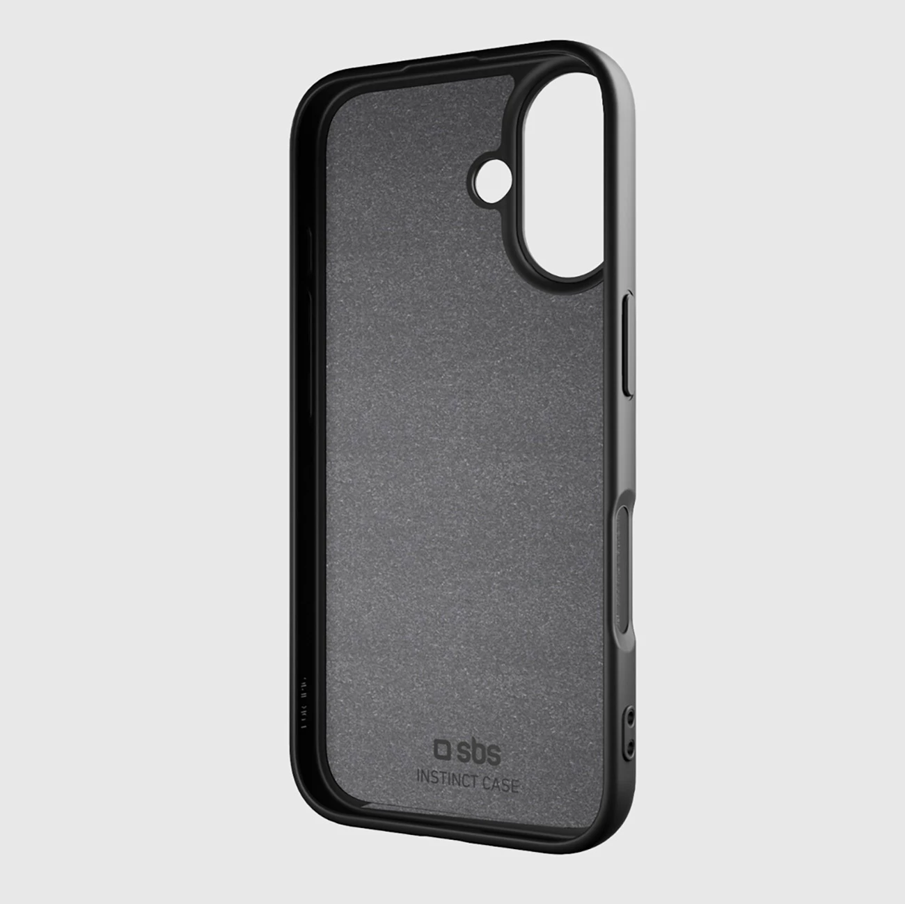 Mbështjellës SBS Instinct për iPhone 16 Plus, TPU me mikrofibër, i zi, në kuti
