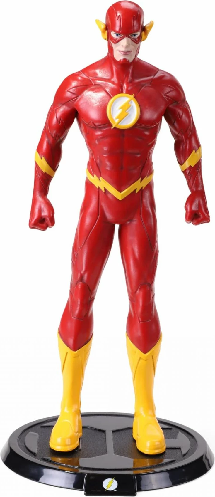 Figurinë e përkulshme NOBLE COLLECTION Bendyfig DC The Flash 19 cm, kuqe/verdhe, me bazë