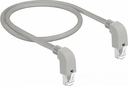 Kabllo rrjeti DeLOCK 85859 Cat5e 1m RJ-45 në RJ-45, konektor me kënd, gri